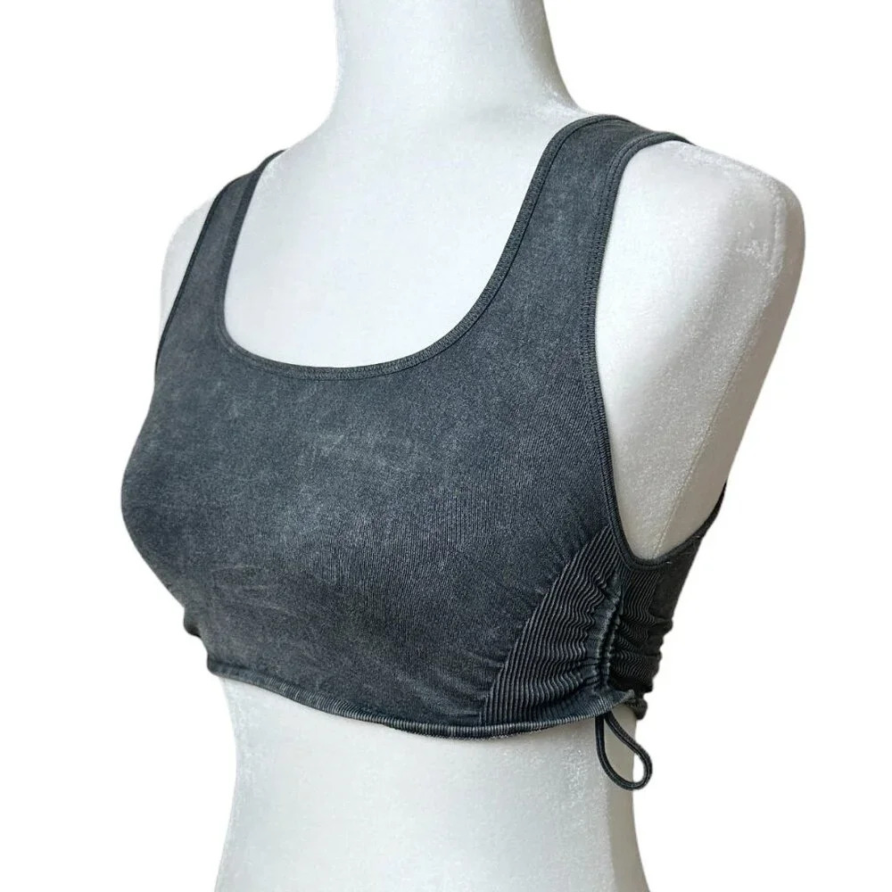 FOREVER 21 Ruched Side Ribbed Crop Top Bralette - Small